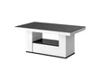 Produktbild: designimpex Couchtisch HM-111 Schwarz / Weiß Hochglanz Schublade höhenverstellbar ausziehbar, Funktionstisch, Wohnzimmertisch, Tisch, Esstisch, Sofatisch, Schublade