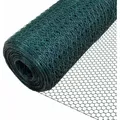 Produktbild: VOUNOT® Drahtzaun Sechskantgeflecht, Maschendrahtzaun, 1x25m, Maschenweite 25mm, PVC-Beschichtet Grün