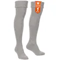 Produktbild: German Wear Trachtenstrümpfe EXTRA LANGE Trachtensocken Zopfmuster Baumwolle overknee Strümpfe - passend zu kurze Lederhosen - 70cm -Natur/meliert - 41-43