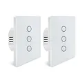Produktbild: Alexa rolladenschalter, WLAN Rolladenschalter, Smart Jalousien Schalter mit Touch Panel Kompatibel mit Alexa und Google Home, APP Steuerbar und Timer-Funktion (2 pack)