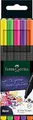 Produktbild: Faber-Castell 151603 - Grip Finepen, Fineliner, Neonfarben, mit metallgefasster Faserspitze 0.4 mm, 5er Etui