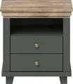 Produktbild: Home affaire Nachtkommode Evora mit 2 Schubläden, Nachttisch in 2 verschieden Farben erhältlich, 52x42x54 cm (BxTxH), Beistelltisch mit MDF-Applikationen, Landhausstil