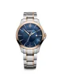 Produktbild: Victorinox Herren Armbanduhr Alliance Ø 40 mm, Swiss Made, Analog Quarz, Wasserdicht bis 100 m, Saphirglas, Edelstahl-Armband, Blau/Roségold/Silber