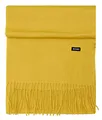 Produktbild: Bovari Kaschmir Schal Damen – 100% Kaschmir/Cashmere – Premium Qualität – klassisch/elegant/zeitlos -180 x 31 cm - viele Farben (Gelb (Ceylon))