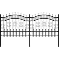 Produktbild: vidaXL Gartenzaun mit Speerspitze Schwarz 240 x 100 cm Pulverbeschichteter Stahl - Schwarz