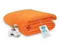 Produktbild: ZOLLNER Kuscheldecke flauschig in 150x200 cm - weiche und langlebige Sofadecke in orange - waschbar bis 40°C - Mischgewebe - mit elegantem Einfassband - Hotelqualität - Oeko Tex® Zertifiziert