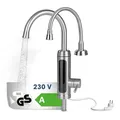 Produktbild: MAXXMEE Elektrische Edelstahl Armatur plus integrierter Durchlauferhitzer | Wasserhahn mit Heizspirale & LED Temperaturanzeige | 2 wechselbare Wasserhähne | über 60 °C warmes Wasser ohne Vorheizen