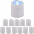 Produktbild: Relaxdays LED Teelichter 12er Set PP Eisen Weiß Kaltweiß 4,5 cm x 4 cm