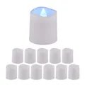Produktbild: Relaxdays LED Teelichter 12er Set, LED Kerzen kaltweißes Licht, HxD: 4,5x4 cm, elektrisch, flammenlose Teelichter, weiß