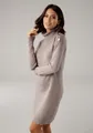 Produktbild: Strickkleid mit Rollkragen und Zierknöpfen, Gr. 40 - N-Gr, taupe-melange N-Gr