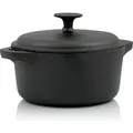 Produktbild: BBQ-Toro Gusseisen Cocotte, 2,7 Liter, Ø 20 cm, rund, Bräter mit Deckel - Schwarz