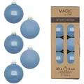 Produktbild: 20 Weihnachtskugeln Glas 6cm matt & glänzend Christbaumkugeln Weihnachtsbaumkugeln Weihnachten Christbaumschmuck Weihnachtsbaumschmuck Airy Blue