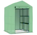 Produktbild: vidaXL Gewächshaus Gewächshaus mit Ablagen Stahl 143x143x195 cm