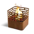 Produktbild: höfats - Cube Feuerkorb - Feuerschale, Grill, Hocker und Tisch - Feuerstelle für Garten und Terrasse - Corten-Stahl - Rost-Optik - mit integrierter Löschfunktion
