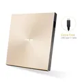 Produktbild: Asus ZenDrive U9M USB-C externer Ultra SLIM DVD Brenner (inkl. USB-C Kabel, Brennsoftware & Nero Backup App), für Apple MacBooks und Windows PCs/Notebooks, USB 2.0, gold