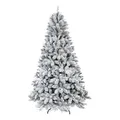 Produktbild: Künstlicher Weihnachtsbaum mit Schnee Tannenbaum mit Metall Ständer und Aufbewahrungstasche Christbaum wie echt klappbar (150 cm)
