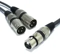 Produktbild: XLR Splitter 0.5m Audio Adapter XLR Buchse auf 2x Stecker 3 Polig Splitterkab...