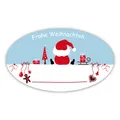 Produktbild: Weihnachtsaufkleber Frohe Weihnachten oval 60 x 35 mm, 100 Stück auf Rolle