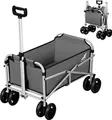 Produktbild: WOLTU Bollerwagen faltbar, mit Bremsen, Trolley, 80 kg belastbar : Dunkelgrau Farbe: Dunkelgrau