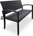 Produktbild: CASARIA® Gartenbank Wetterfest Polyrattan UV-beständig 320kg Belastbar Garten Terrasse Balkon Bank Balkonbank Gartenmöbel 122x58x87cm 2-Sitzer, Farbe:schwarz