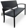 Produktbild: Polyrattan Gartenbank Schwarz 122x58x87cm