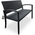 Produktbild: Casaria® Gartenbank Sitzbank Wetterfest Kunststoff 320kg Belastbarkeit Rückenlehne 122x58cm Garten Balkon Terrasse Bank Ergonomisch Polyrattan Farbwahl  Schwarz
