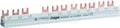 Produktbild: Hager Phasenschiene KDN363F | 3-polig Gabelanschluss | 10mm² | 63A | 210mm | 12 Module | zuschneidbar, isoliert, grau