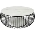 Produktbild: Livetastic Couchtisch, Schwarz, Weiß, Metall, Glas, Marmoroptik, rund, 86x35x86 cm, Wohnzimmer, Wohnzimmertische, Couchtische, Couchtische Marmoroptik