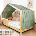 Produktbild: lilimaus Hausbett Himmel [in 12 Farben] Betthimmel Hausbett aus 100% Baumwolle Musselin - Stoffhimmel für Hausbett Deko Mädchen & Jungen - Himmel für Hausbett Kinder - Bett Vorhang Kinderbett