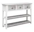 Produktbild: vidaXL Sideboard NA Sideboard Antik-Grau 108x30x76 cm Massivholz Paulownia