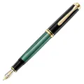 Produktbild: Pelikan Füllhalter Souverän 600, Schwarz-Grün, Feder B (breit), hochwertiger Kolbenfüller im Geschenk-Etui, 980037