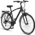Produktbild: Licorne Bike Life M-V-ATB Premium Trekking Bike in 28 Zoll - Fahrrad für Herren, Jungen, Damen und Herren - Shimano 21 Gang-Schaltung - Herren Citybike - Männerfahrrad.