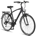 Produktbild: Licorne Bike Premium Trekking Bike in 28 Zoll - Fahrrad für Herren, Jungen, Damen und Herren - 21 Gang-Schaltung - Herren Citybike - Männerfahrrad - Life M-V-ATB - Schwarz/Grau