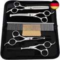 Produktbild: iSeaFly Hundeschere mit Rundspitze, 5 in 1 Hundescheren Set, Edelstahl Katze