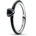 Produktbild: Pandora Silberring Black Chakra Heart Ring aus 925er Silber mit Emaille von PANDORA ME schwarz 58