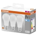 Produktbild: Osram LED Base Classic A, in Kolbenform mit E27-Sockel, Nicht Dimmbar, Ersetzt 100 Watt, Matt, Kaltweiß - 4000 Kelvin, 3er-Pack