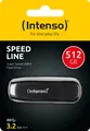 Produktbild: Intenso USB 3.2 Stick 512GB, Speed Line, schwarz Typ-A, (R) 70MB/s, Retail-Blister