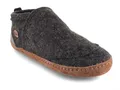 Produktbild: WoolFit Taiga Hausschuhe mit Ledersohle - moderne Hüttenschuhe unisex, dunkelgrau, Gr. 40