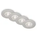 Produktbild: Brilo LED Einbauleuchten Kulana 4er-Set Warmweiß 9 x 2,5 cm Chrom-Matt