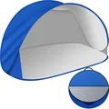 Produktbild: Strandmuschel Pop Up 150x100x80 cm UV Schutz 30 Wurfzelt Kleines Pakcmaß Leicht Baby Kinder Erwachsene Blau 23477 - Blau