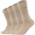 Produktbild: Camano Unisex Socken - Soft Socks, einfarbig, 4er Pack Sand 35-38