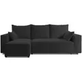 Produktbild: 4All Home Ecksofa, Schwarz, Holzwerkstoff, 3-Sitzer, 246x145 cm, Wohnzimmer, Sofas & Couches, Wohnlandschaften, Ecksofas