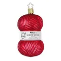 Produktbild: Christbaumschmuck Glas Strickgarn 11cm Wolle Weihnachtskugeln Strickwolle Weihnachtsbaumkugeln rot