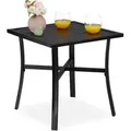 Produktbild: Gartentisch Quadratisch Für Garten, Outdoortisch Balkon & Terrasse, 4 Personen, Stahl, Bxt: 46x46 Cm, Schwarz - Relaxdays