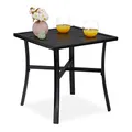 Produktbild: Relaxdays Gartentisch quadratisch für Garten, Outdoortisch Balkon & Terrasse, 4 Personen, Stahl, BxT: 46x46 cm, schwarz