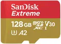 Produktbild: SanDisk Extreme microSDXC-Karte 128 GB Class 10, UHS-I, v30 Video Speed Class stoßsicher, Wasserdicht
