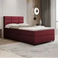 Produktbild: Boxspringbett 120x200, mit Bettkasten, Rot, Matratze und Topper, Einzelbett, REVE, Panda Möbel - Rot