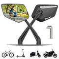 Produktbild: REEZER Fahrradspiegel (rechts+links) mit extra großer Spiegelfläche - 360° verstellbarer Fahrrad Spiegel für E-Bike & E-Scooter Lenker - Rückspiegel kompatibel mit allen Modellen - PAAR