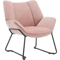 Produktbild: Wahson Office Chairs - Relaxsessel für Wohnzimmer Balkon aus Chenille Modern mit Metallbeinen Gepolstert Rosa Wahson