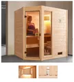 Produktbild: weka Sauna Valida Eck 1, BxTxH: 189 x 139 x 203,5 cm, 38 mm, 5,4 kW Ofen mit int. Steuerung, mit Fenster